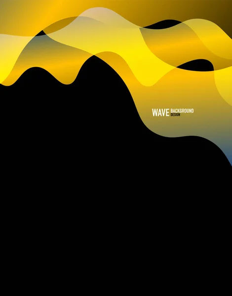 垂直流体勾配波抽象的な背景 暗闇の中で明るい色の波 ベクトルイラスト バナー ランディングページ — ストックベクタ