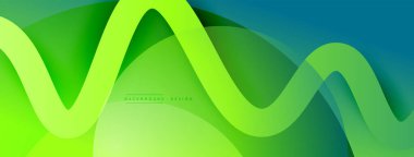 Gölge efektli dalga çizgisi olan soyut gradyan arkaplan. Geometrik bileşim. 3B gölge efektleri ve sıvı eğimleri