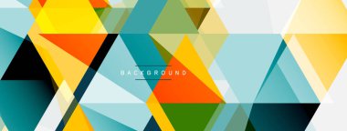 Mozaik üçgenler geometrik arkaplan. Tekno veya iş konsepti, duvar kağıdı, afiş, arkaplan, iniş sayfası deseni