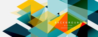 Mozaik üçgenler geometrik arkaplan. Tekno veya iş konsepti, duvar kağıdı, afiş, arkaplan, iniş sayfası deseni