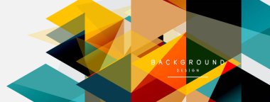 Mozaik üçgenler geometrik arkaplan. Tekno veya iş konsepti, duvar kağıdı, afiş, arkaplan, iniş sayfası deseni