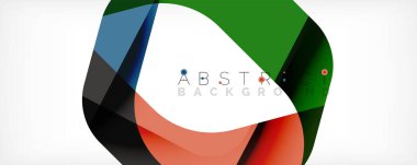 Asgari soyut arkaplan - beyaz üzerine gölge çizgileri ile örtüşen renk şekilleri. Duvar Kağıdı, Sancak, Arkaplan, İniş Sayfası için Vektör İllüstrasyonu