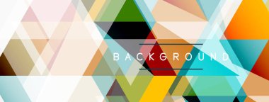 Mozaik üçgenler geometrik arkaplan. Tekno veya iş konsepti, duvar kağıdı, afiş, arkaplan, iniş sayfası deseni