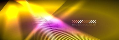 Neon dinamik ışınlar vektör soyut duvar kağıdı arka planı. Duvar kağıdı arkaplanı, iş ve teknoloji sunumları için tasarım şablonları, İnternet posterleri veya web broşürü kapakları