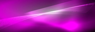 Parlak ışık dalga çizgisi parçacıkları olan parlak bir arkaplan. Duvar kağıdı arkaplanı, iş ve teknoloji sunumları için tasarım şablonları, İnternet posterleri veya web broşürü kapakları