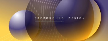 Gölgeli gradyan daireler. Vektör tekno soyut arka plan. Modern üstüste bindirme formları duvar kağıdı arkaplanı, tasarım şablonu