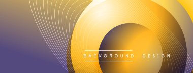 Gölgeli gradyan daireler. Vektör tekno soyut arka plan. Modern üstüste bindirme formları duvar kağıdı arkaplanı, tasarım şablonu