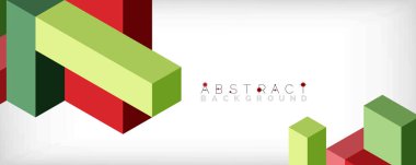 Soyut arkaplan. 3 boyutlu küp, küp elementler ve bloklar. Duvar kağıdı, afiş, arkaplan, iniş sayfası için tekno veya iş konsepti