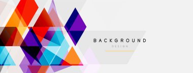 Renkli üçgen bileşimi, geometrik soyut arkaplan. Tekno veya iş konsepti, duvar kağıdı, afiş, arkaplan, iniş sayfası deseni
