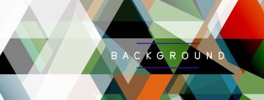 Mozaik üçgenler geometrik arkaplan. Tekno veya iş konsepti, duvar kağıdı, afiş, arkaplan, iniş sayfası deseni