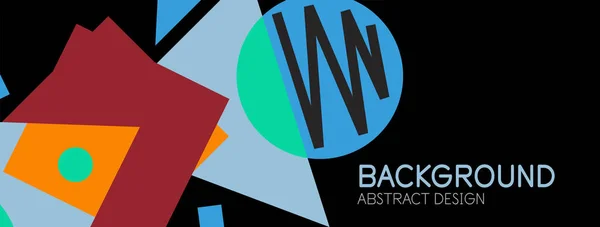 Contexte abstrait. Blocs, lignes, triangles, cercles composition. Techno ou concept d'entreprise pour papier peint, bannière, fond, page de destination — Image vectorielle