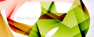 Geometrik soyut arkaplan - beyaz üzerine çok renkli soyut şekiller. Duvar Kağıdı, Sancak, Arkaplan, İniş Sayfası için Vektör İllüstrasyonu