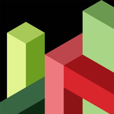 Soyut arkaplan. 3 boyutlu küp, küp elementler ve bloklar. Duvar kağıdı, afiş, arkaplan, iniş sayfası için tekno veya iş konsepti