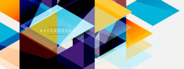 Mozaik üçgenler geometrik arkaplan. Tekno veya iş konsepti, duvar kağıdı, afiş, arkaplan, iniş sayfası deseni