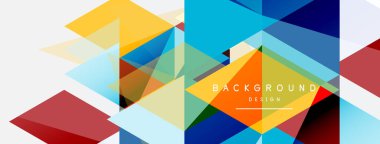 Mozaik üçgenler geometrik arkaplan. Tekno veya iş konsepti, duvar kağıdı, afiş, arkaplan, iniş sayfası deseni