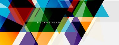 Mozaik üçgenler geometrik arkaplan. Tekno veya iş konsepti, duvar kağıdı, afiş, arkaplan, iniş sayfası deseni