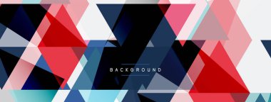 Mozaik üçgenler geometrik arkaplan. Tekno veya iş konsepti, duvar kağıdı, afiş, arkaplan, iniş sayfası deseni