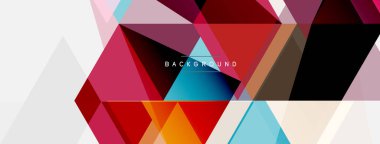 Mozaik üçgenler geometrik arkaplan. Tekno veya iş konsepti, duvar kağıdı, afiş, arkaplan, iniş sayfası deseni