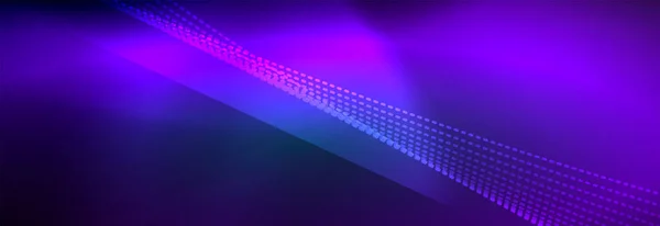 Neon glänzende Farbe Hintergrund mit Licht glühenden Wellenlinien Teilchen. Hintergrundbilder, Designvorlagen für Unternehmens- oder Technologiepräsentationen, Internet-Poster oder Web-Broschüren-Cover — Stockvektor