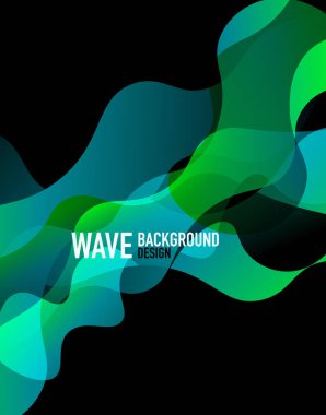 Dikey akışkan eğimli dalga soyut arkaplanı. Karanlıkta parlak renk dalgaları. Duvar Kağıdı, Sancak, Arkaplan, İniş Sayfası için Vektör İllüstrasyonu