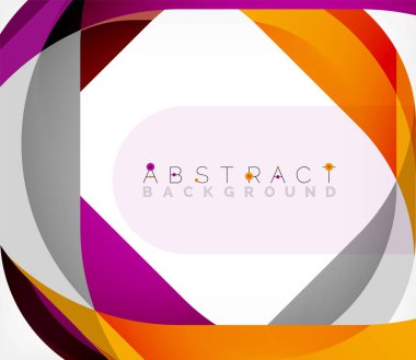 Üst üste binen dalgalarla soyut kare şekil, minimum geometrik arkaplan. Duvar Kağıdı, Sancak, Arkaplan, İniş Sayfası için Vektör İllüstrasyonu