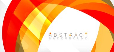 Geometrik soyut arkaplan. Üst üste binen renk şekilleriyle çember oluşturuldu. Duvar Kağıdı, Sancak, Arkaplan, İniş Sayfası için Vektör İllüstrasyonu