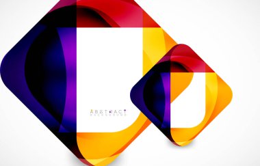 Minimum arkaplan. Dalgalı şekillerle oluşturulmuş yuvarlak köşeli soyut kare şekiller. Duvar Kağıdı, Sancak, Arkaplan, İniş Sayfası için Vektör İllüstrasyonu