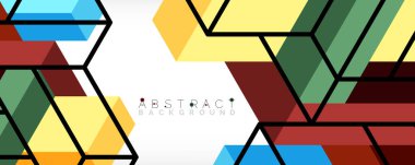 Soyut arkaplan. 3 boyutlu küp, küp elementler ve bloklar. Duvar kağıdı, afiş, arkaplan, iniş sayfası için tekno veya iş konsepti