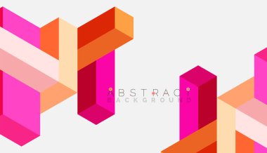 Soyut arkaplan. 3 boyutlu küp, küp elementler ve bloklar. Duvar kağıdı, afiş, arkaplan, iniş sayfası için tekno veya iş konsepti