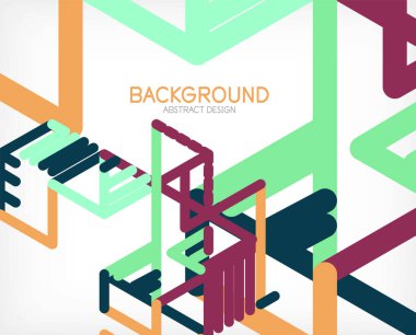 Soyut arkaplan. Beyaz arkaplanda renk çizgileri. Doğrusal soyut kompozisyon. Duvar kağıdı, afiş, arkaplan, iniş sayfası için tekno veya iş konsepti