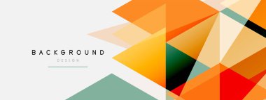 Renkli üçgen bileşimi, geometrik soyut arkaplan. Tekno veya iş konsepti, duvar kağıdı, afiş, arkaplan, iniş sayfası deseni