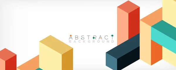 Abstract background. 3d cubes, cubic elements and blocks. Techno or business concept for wallpaper, banner, background, landing page — Stock Vector