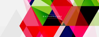 Renkli üçgen bileşimi, geometrik soyut arkaplan. Tekno veya iş konsepti, duvar kağıdı, afiş, arkaplan, iniş sayfası deseni