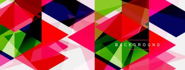 Renkli üçgen bileşimi, geometrik soyut arkaplan. Tekno veya iş konsepti, duvar kağıdı, afiş, arkaplan, iniş sayfası deseni
