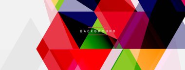 Renkli üçgen bileşimi, geometrik soyut arkaplan. Tekno veya iş konsepti, duvar kağıdı, afiş, arkaplan, iniş sayfası deseni