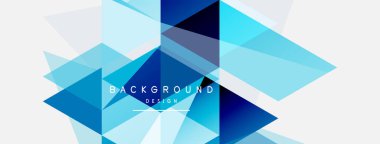 Mozaik üçgenler geometrik arkaplan. Tekno veya iş konsepti, duvar kağıdı, afiş, arkaplan, iniş sayfası deseni