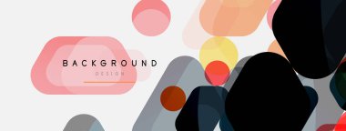 Beyaz üzerine renkli baloncuklar ve yuvarlak geometrik şekiller. Duvar kağıdı, pankart, arkaplan, iniş sayfası için vektör geometrik asgari özet arkaplan