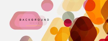 Beyaz üzerine renkli baloncuklar ve yuvarlak geometrik şekiller. Duvar kağıdı, pankart, arkaplan, iniş sayfası için vektör geometrik asgari özet arkaplan