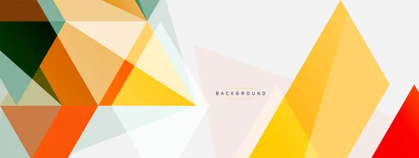 色の三角形の組成、幾何学的な抽象的な背景。テクノやビジネスのコンセプト、壁紙、バナー、背景、ランディングページのパターン — ストックベクタ
