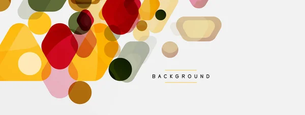 Kleurbelletjes en afgeronde geometrische vormen op wit. Vector geometrische minimale abstracte achtergrond voor behang, banner, achtergrond, landing page — Stockvector