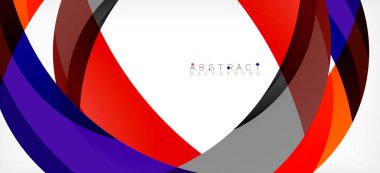 Geometrik soyut arkaplan. Üst üste binen renk şekilleriyle çember oluşturuldu. Duvar Kağıdı, Sancak, Arkaplan, İniş Sayfası için Vektör İllüstrasyonu