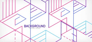 Soyut arkaplan. Beyaz arkaplanda renk çizgileri. Doğrusal soyut kompozisyon. Duvar kağıdı, afiş, arkaplan, iniş sayfası için tekno veya iş konsepti