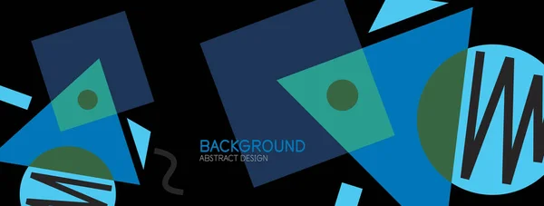 Abstract background. Blocks, lines, triangles, circles composition. Techno or business concept for wallpaper, banner, background, landing page — Stock Vector