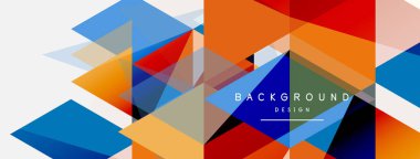 Mozaik üçgenler geometrik arkaplan. Tekno veya iş konsepti, duvar kağıdı, afiş, arkaplan, iniş sayfası deseni