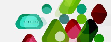 Soyut yuvarlak geometrik şekiller ve daireler. Duvar kağıdı, afiş, arkaplan veya iniş için moda tekno iş şablonu