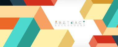 Soyut arkaplan. 3 boyutlu küp, küp elementler ve bloklar. Duvar kağıdı, afiş, arkaplan, iniş sayfası için tekno veya iş konsepti