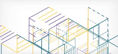 Soyut arkaplan. Beyaz arkaplanda renk çizgileri. Doğrusal soyut kompozisyon. Duvar kağıdı, afiş, arkaplan, iniş sayfası için tekno veya iş konsepti