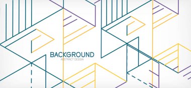 Soyut arkaplan. Beyaz arkaplanda renk çizgileri. Doğrusal soyut kompozisyon. Duvar kağıdı, afiş, arkaplan, iniş sayfası için tekno veya iş konsepti