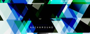 Renkli üçgen bileşimi, geometrik soyut arkaplan. Tekno veya iş konsepti, duvar kağıdı, afiş, arkaplan, iniş sayfası deseni