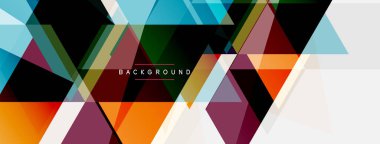 Mozaik üçgenler geometrik arkaplan. Tekno veya iş konsepti, duvar kağıdı, afiş, arkaplan, iniş sayfası deseni